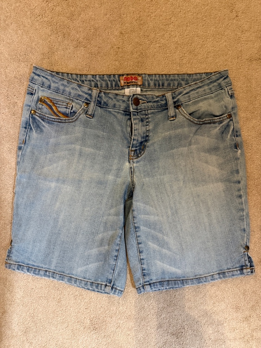 NOBO Faded Light Blue Denim Bermuda Shorts sz 13